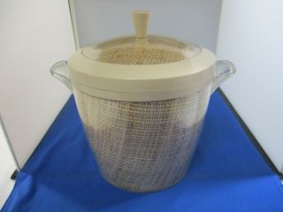Raffia Ware Ice Bucket Melmac Mid Century Barware Made Usa Vintage Mod