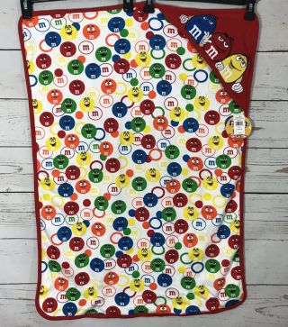 M&M ' s Candies Cartoon Bubble Print Candy Infant Baby Hooded Blanket Rainbow 2