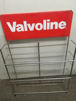 Vintage Valvoline Motor Oil Gas Service Station Display Rack Stand Up Sign 26x18