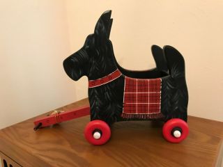 " Terrier Carrier " Wooden Rolling Handcrafted Item -