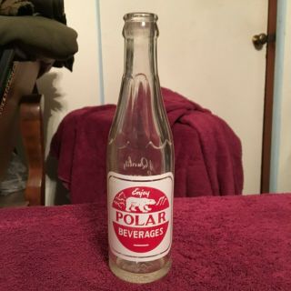 Vintage Acl Polar Beverages Soda Pop Bottle Calgary,  Canada Polar Bear
