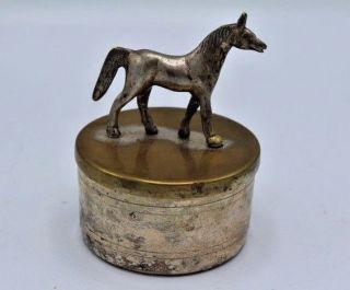 Vintage International Silver Co.  Metal Horse Lidded Box - Equestrian,  4 " India