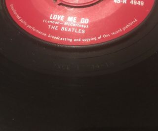 Beatles Love Me Do 1962 UK 1st 7” Red Parlophone 7XCE 17144 - 1N ZT tax code VG 2