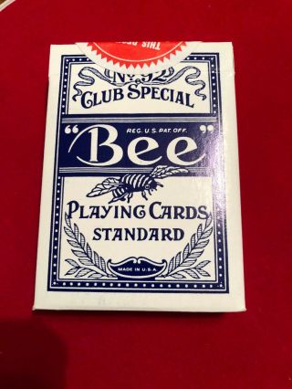 Harrahs Reno/lake Tahoe Deck Of Blue Bee No.  92 Club Special Playing Cards