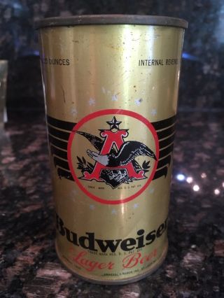 “1930’s Budweiser Flat Top Beer Can Keglined Opening Instructions Nr