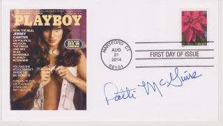 Signed Patti Mcguire Fdc Autographed First Day Cover Playboy 77 Playmate Of Year