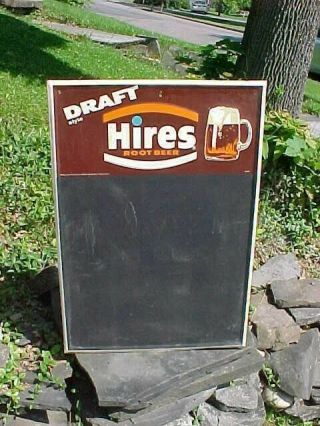Orig 1950s Hires Root Beer Metal Advertising Wall Sign Blackboard