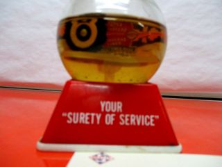 Vintage Skelly Gas Oil Hood Tires Glass Snow Globe Dome can Matches Ruler Sign 5