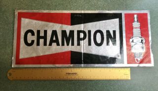 Nos Vintage 60s Champion Dependable Spark Plugs Foil Sticker Decal Fair