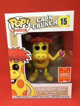 Funko Pop Crunchberry Beast Ad Icons Cap’n Crunch 15 Sdcc/sce