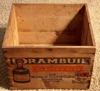 Antique Wood Wooden Drambuie Advertising Liquor Liqueur Scotland Ship Case Box