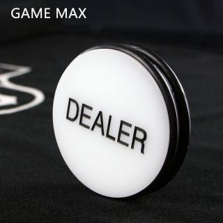 Black White 3 Inches Acrylic Dealer Puck Casino Quality Dealer Button Large