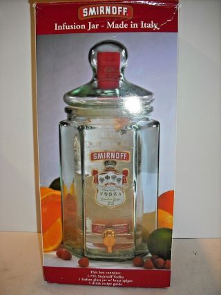 Pierre Smirnoff Vodka Infusion Green Glass Decanter Dispenser W/brass Spigot