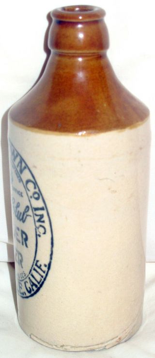 Vintage Henry Brown Sierra Club 12oz Ginger Beer Stoneware Bottle Glendale CA 2