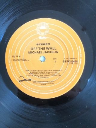 MICHAEL JACKSON - Off The Wall RARE UK ORIG LP,  V.  LTD 7’ PIC DISC 1979 5