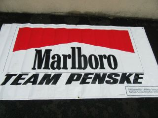 Marlboro Team Penske Indy Car " Cart " Race Team Banner.  Big 8 X 4 Foot