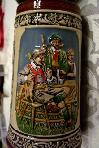 Collector Item Authentic German Oktoberfest Gerz Beer Stein W.  94 Zinn Lid