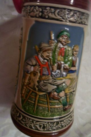 Collector item Authentic German Oktoberfest GERZ Beer Stein w.  94 Zinn Lid 8