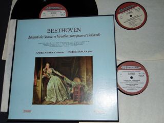 Beethoven Complete Sonatas Piano Cello Sancan Navarra Musidisc 3 Lp Box