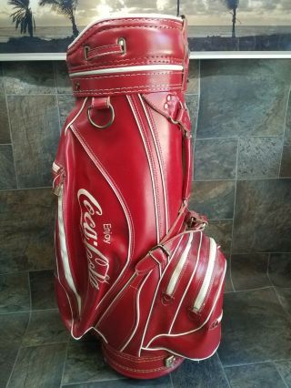 Rare Vintage Ron Miller Pro Coca Cola Coke Golf Caddy Bag 2