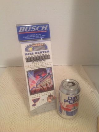 Vintage Beer Busch Hockey 1994 - 95 St.  Louis Blues Home Opener Ticket Sign