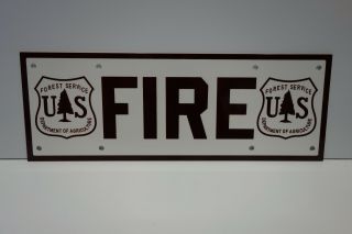 Forest Service Fire Sign Enamel Coat 5 " By 14 "