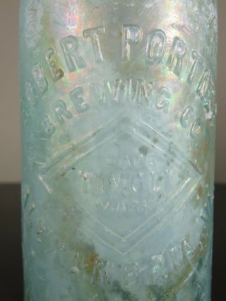 ANTIQUE CRAZY GLASS Applied Blob Top ROBERT PORTNER BOTTLE LOOKS LIKE SILICA 2