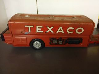 Vintage 60 ' s Texaco Gas Tanker Pressed Metal Toy Truck Parts Park Plastics 5