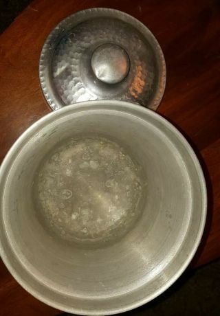 Vintage ITALY Hammered Aluminum Ice Bucket with Lid 1960s 5