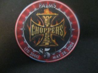 Palms Casino Las Vegas Nevada " West Coast Choppers 2004 " $5 Chip -