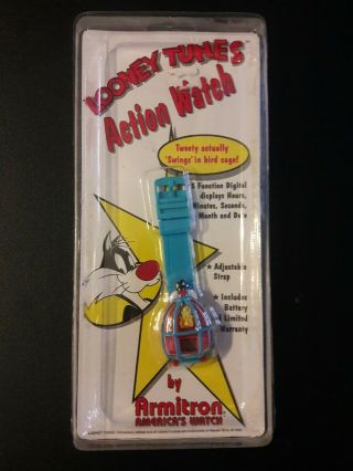 1994 Armitron Sylvester Looney Tunes Action Watch In Pack