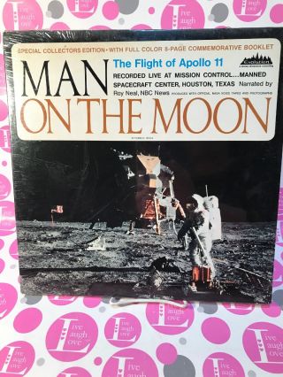 - Man On The Moon.  The Flight Of Apollo 11 Live Stereo Lp,  Booklet -