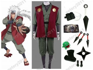 Custom - Made Naruto Anime Jiraiya Cosplay Costume Halloween Set