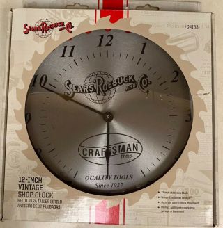 Vintage Sears & Roebuck Craftsman Quality Tools Saw Blade Shop Wall Clock 10 "