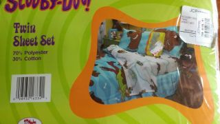 Rare Scooby - Doo Bed Sheet Twin Set Mystery Machine Shaggy White Nip 1998 Freeshp