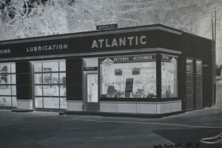 1954 Atlantic Gas Station Negative Poultney & Williams,  Whitehall,  Ny Large