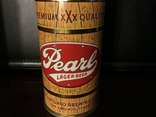 Pearl Lager Beer (112 - 34 Or 37) Empty Flat Top Beer Can By San Antonio Brewing,