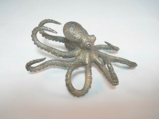 Octopus Pewter Sculpture Vintage