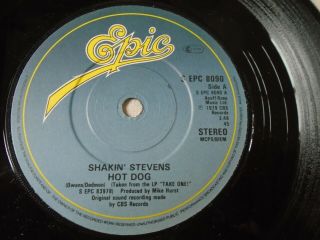 SHAKIN STEVENS - HOT DOG / APRON STRINGS - 1989 UK EPIC LABEL - EX 2