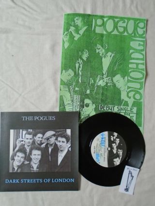 Punk 7 " - Pogues - Dark Street Of London,  Sticker,  Flyer - 1984 Uk - Ex
