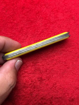 Rare Vintage At All Fountains Coca - Cola 5 Cents Yellow 2 Blade Pocket Knife USA 4