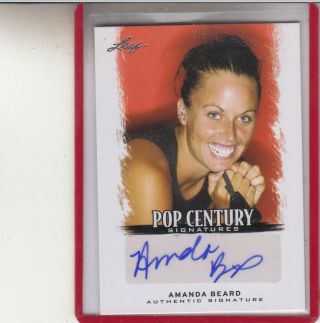2012 Leaf Pop Century Amanda Beard " U.  S.  A.  Olympic Swimmer " Autograph Auto