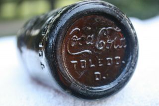 Vintage Amber Straight Side SS Coca Cola Bottle - - Toledo,  Ohio - - Double diamond 8