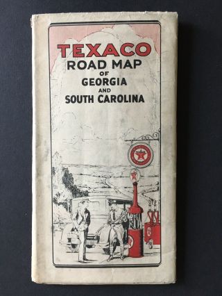 1920s TEXACO Road Map GEORGIA SOUTH CAROLINA (NO Route 66) 5