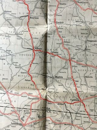 1920s TEXACO Road Map GEORGIA SOUTH CAROLINA (NO Route 66) 8