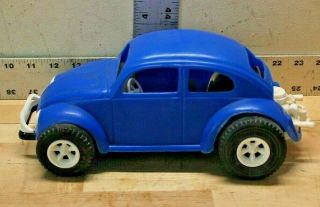Rare Vintage Volkswagen Bug Toy Car Vw Plastic Gay Toys Inc Usa 688 Blue