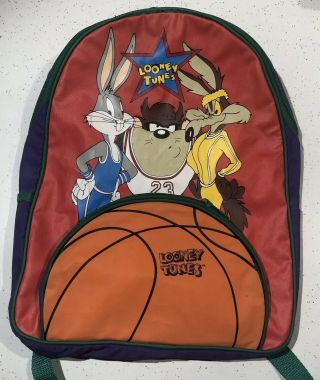Vintage 1996 Looney Tunes Space Jam Backpack Bag Vtg