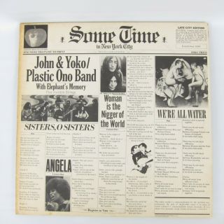 John Lennon Yoko Ono Plastic Ono Band Some Time In York City Vinyl Lp Record