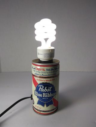 Vintage Pabst Blue Ribbon Beer Can Portable Lamp Light - Underwriters Lab 8 - 6333