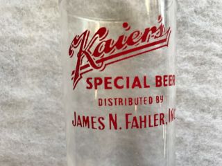 Vintage Kaier ' s Beer Glass,  Mahanoy City,  PA.  Schuylkill county 2